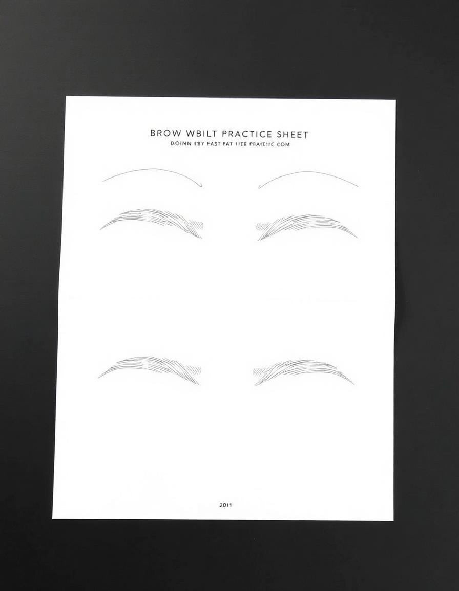 Blank brow outline practice sheet